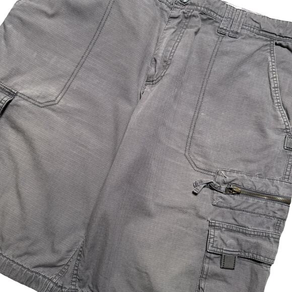 Vintage Y2K Old Navy Grey Loose Cargo Shorts Utility Multi Pocket 38 - Picture 2 of 7